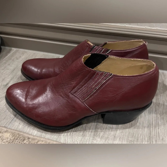 KV long life size 10 leather booties maroon - Picture 2 of 8
